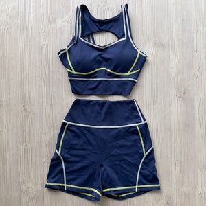 BuffBunny Navy and Lime Sports Bra